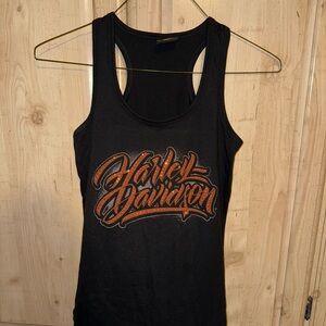 Harley-Davidson Black and Orange Graphic Tank